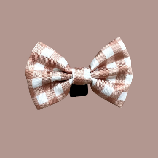 Luxe Collection | Dog Bow | Tan Plaid