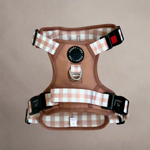 Luxe Collection | 3-Click Tough Harness | Tan Plaid