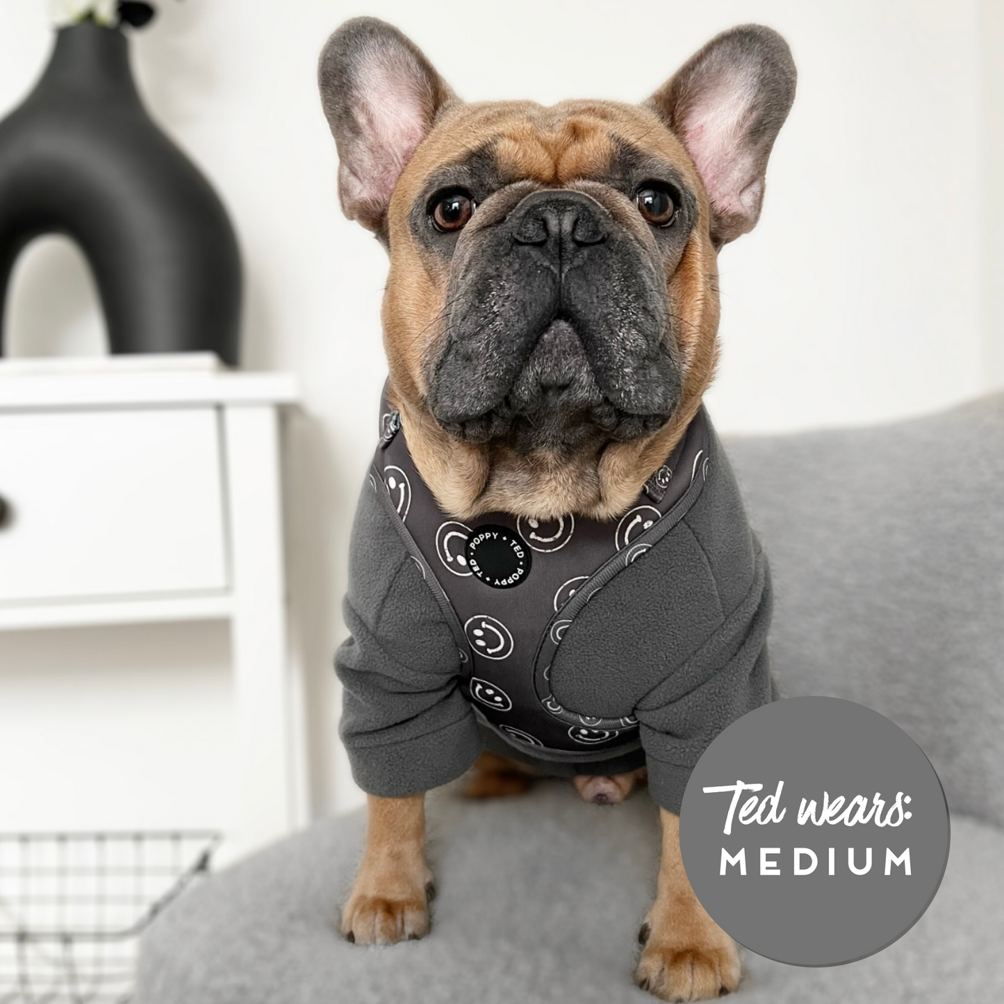 Cosy Dog Fleece Jumper - Zip Up / Step in Style | Grey