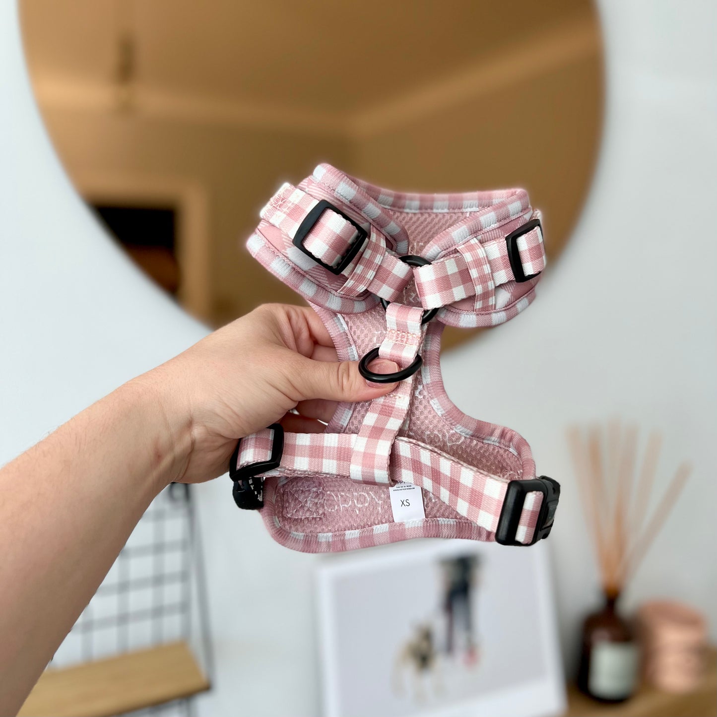 Walk + Wear | Adjustable Dog Harness | Pink Plaid