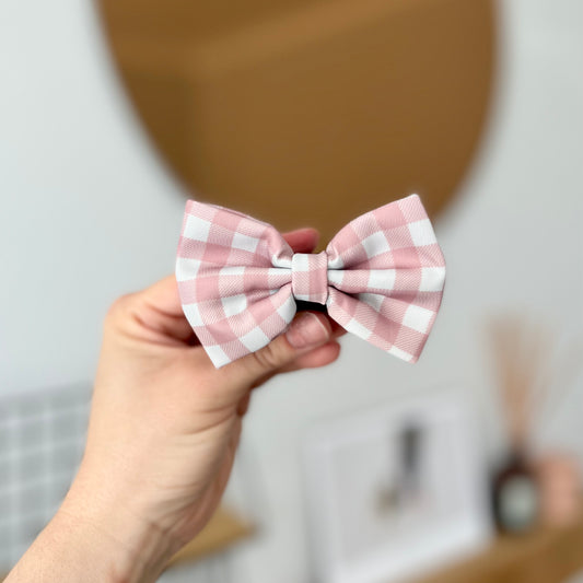Walk + Wear | Dog Bow Tie | Pink Plaid - SOLD OUT