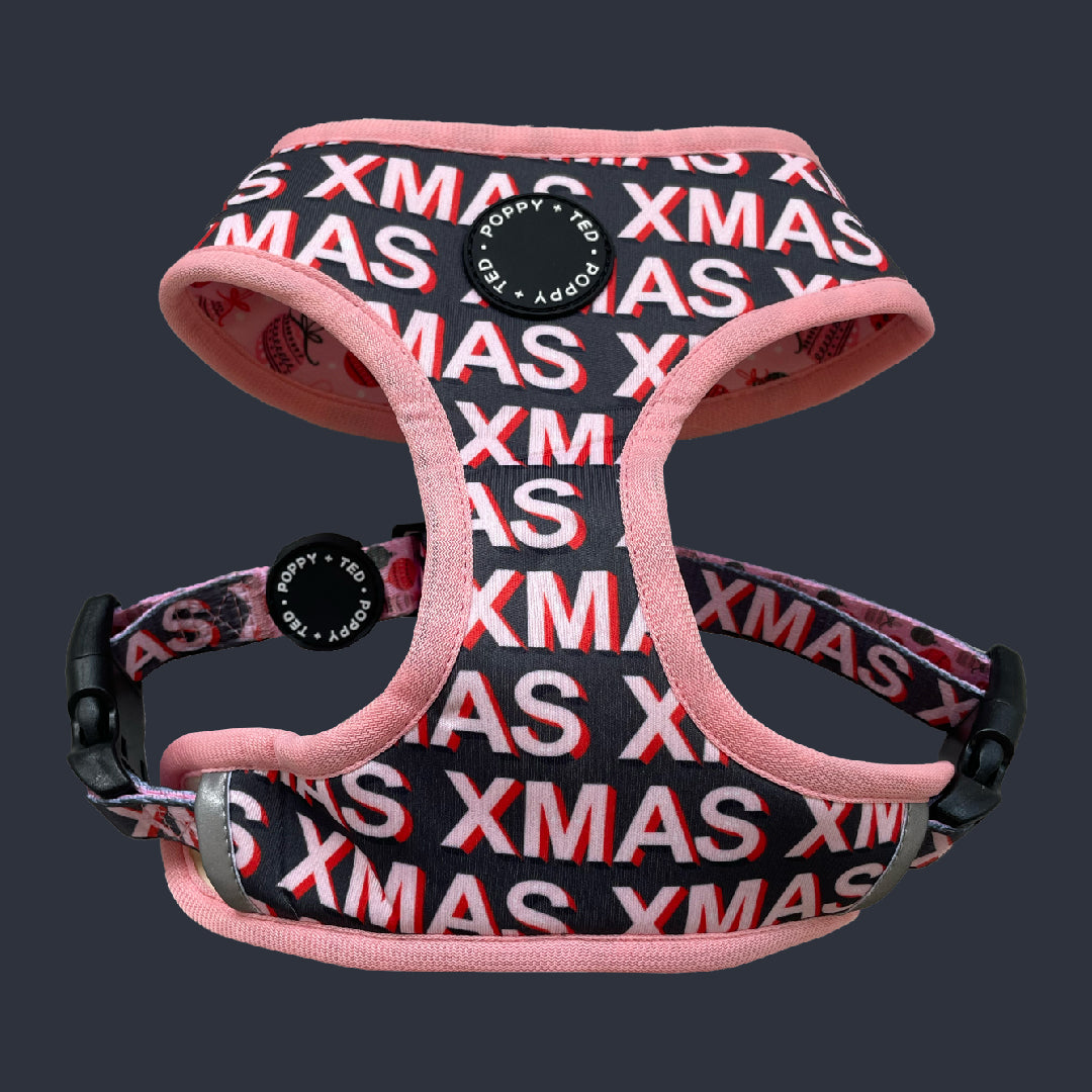 Walk + Wear | Reversible Harness | Pink Christmas / XMAS